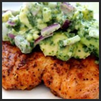 Grilled Salmon with Avocado Salsa
